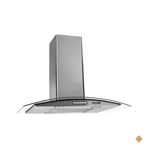 Coifa de Parede 70cm Vidro Curvo Nardelli Duto Slim - Inox