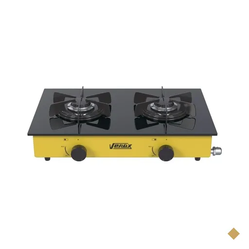 Fogão A Gas Portatil 2 Bocas Venax Flamalar Vitreo Amarelo