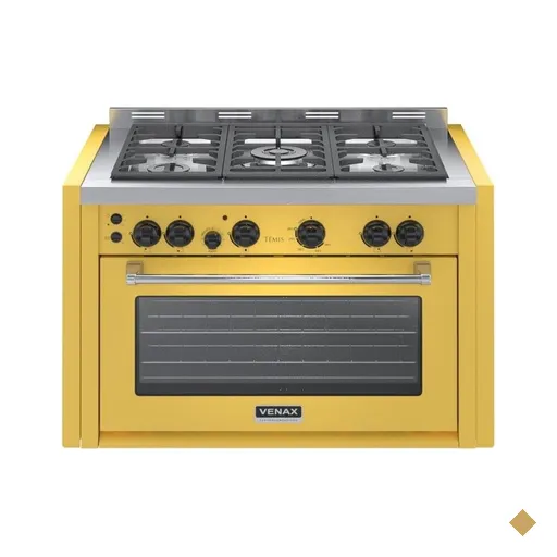 Fogao a Gas de Embutir 5 Bocas Venax Temis Amarelo