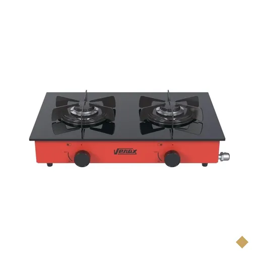 Fogao a Gas Portatil 2 Bocas Venax Flamalar Vitreo Vermelho