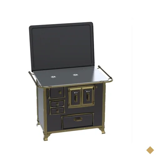 Fogao A Lenha N 2 Renaissance Chapa De Aluminio Preto Saída Direita ou Esquerda