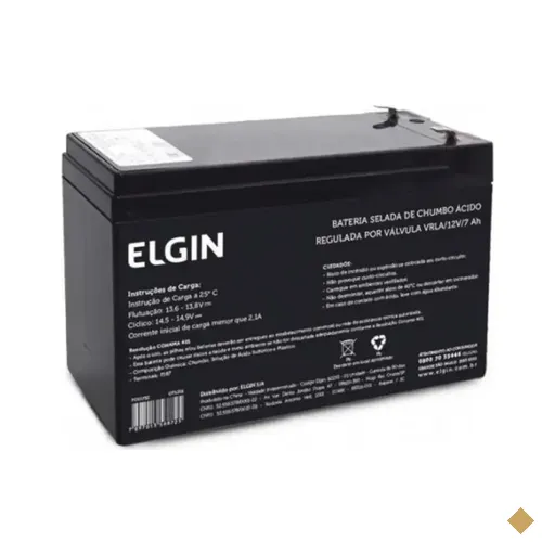 Bateria Selada de Chumbo Elgin 12V 7Ah p/ Nobreak