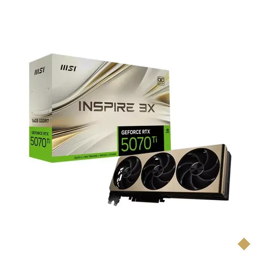 Placa de Vídeo MSI GeForce RTX 5070Ti Inspire 3X OC Plus 16GB GDDR7 PCI-E 5.0…