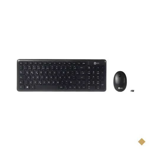 Kit Teclado e Mouse Lenovo Lecco Wireless KW204 Preto