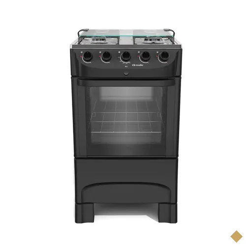 Fogão Mueller 4 bocas Preto Fosco com acendimento automático MFI4BB