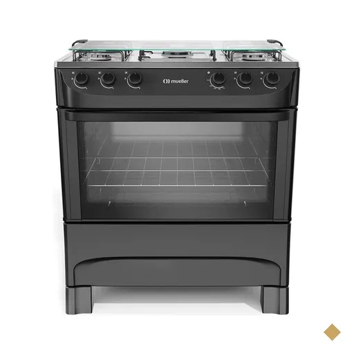Fogão Mueller 5 bocas Preto Fosco Acendimento Manual MFI5BA