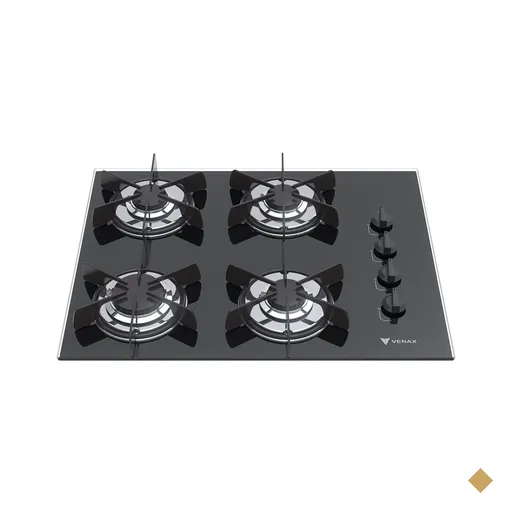 Cooktop a Gas 4 Bocas Venax Volare Preto