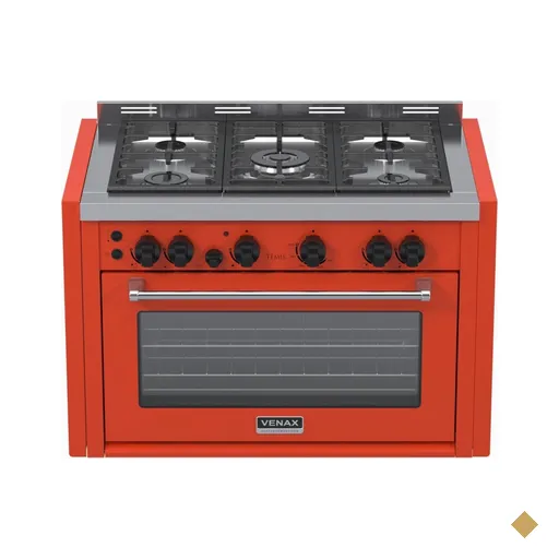 Fogao a Gas de Embutir 5 Bocas Venax Temis Vermelho