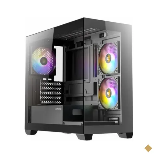 Gabinete Antec Gamer CX300M RGB, Frontal e Lateral em Vidro Temperado, 3 Fans…