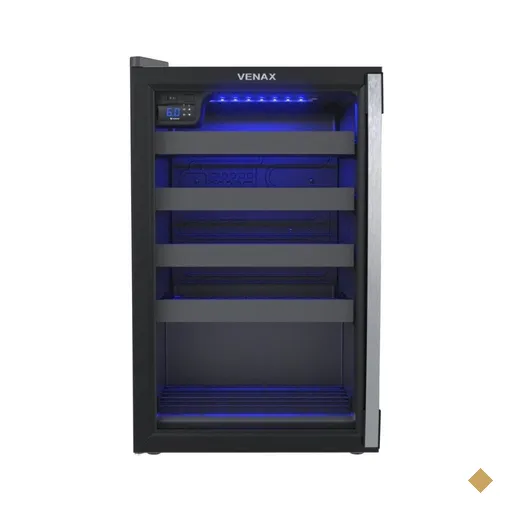 Adega de Vinhos Venax 24 Garrafas Piubella Preto Porta Invertida