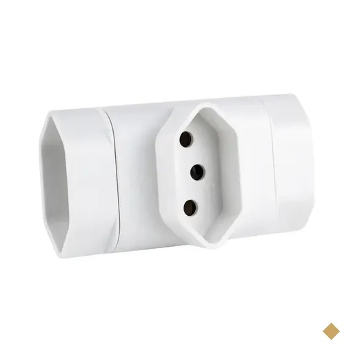 Adaptador de Tomada em T 3 Saídas 10A Bivolt Branco - Multi WI217
