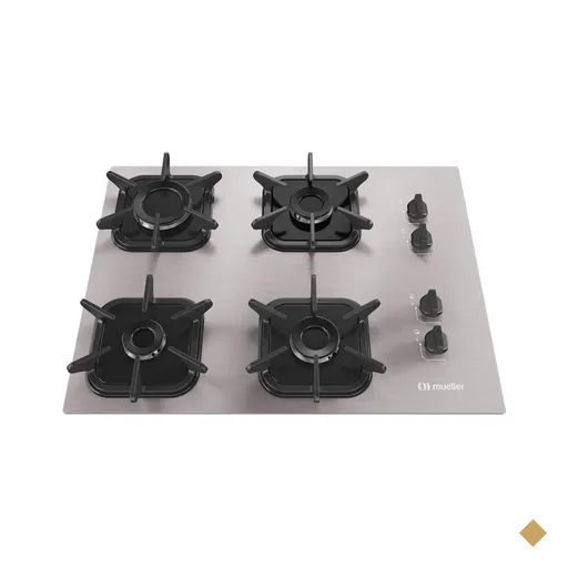 Cooktop Mueller 4 Bocas de Alumínio com Queimador Ultra Chama MCG4BK