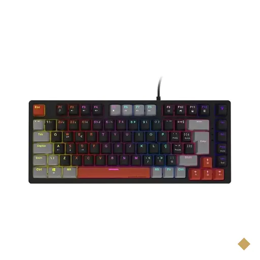 Teclado Mecânico Gamer PCYES Kirin Black Vulcan com Switch Outemu Blue LED…