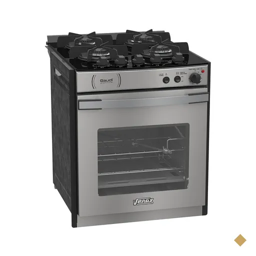 Fogao a Gas de Embutir 4 Bocas Venax Gaudi Platinum Vitreo Inox
