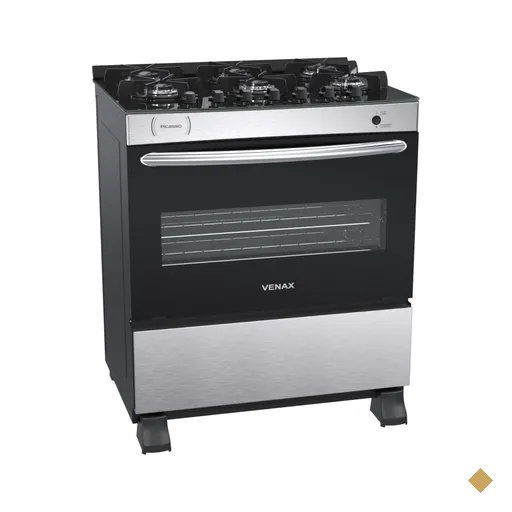 Fogao a Gas 6 Bocas Venax Picasso Vitreo Inox