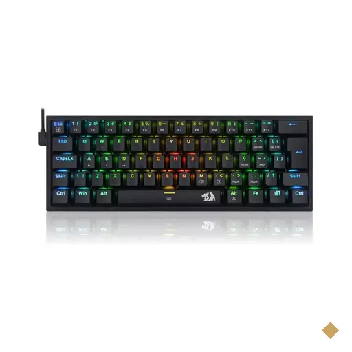 Teclado Mecânico Gamer Redragon Fizz Switch Brown 60% RGB ABNT2