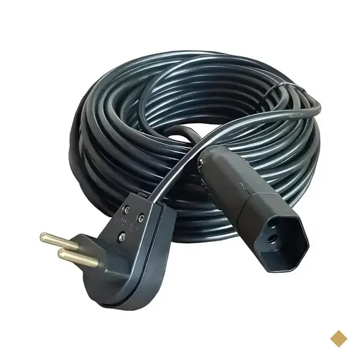 Extensão Elétrica 2P, 1 Tomada, 50 Metros, 10A, Cabo PP 2x1,0mm, Bivolt, Preto