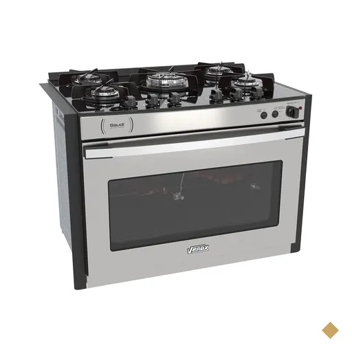 Fogao a Gas de Embutir 5 Bocas Venax Gaudi Platinum Vitreo Inox