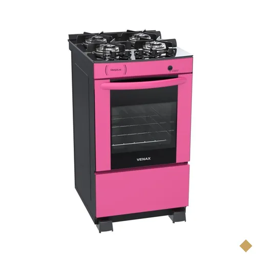 Fogao a Gas 4 Bocas Venax Delplus Vitreo BL Pink