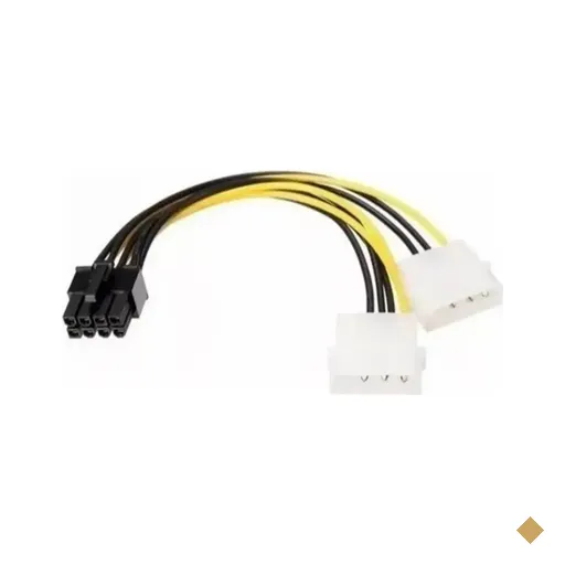 Cabo Adaptador Dual Molex para PCI Express 8 Pinos (GPU Power) 20cm Preto