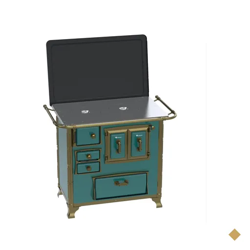 Fogao a Lenha Venax n 1 Renaissance Chapa de Aluminio Turquesa SD