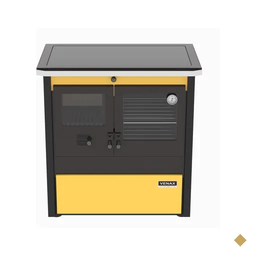 Fogao a Lenha Venax n 1 Le Corbusier Dupla Combustao Amarelo