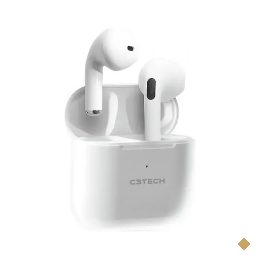 Fone de ouvido C3Tech Bluetooth 5.1 c/ Microfone EP-TWS-21WH - Branco