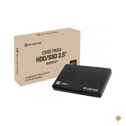 Case para HDD/SSD 2.5″ SATA para USB 3.0 BCPU3-01 Preto - Bluecase