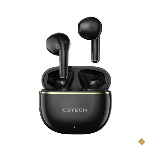 Fone de ouvido C3Tech Bluetooth 5.1 c/ Microfone EP-TWS-30BK - Preto