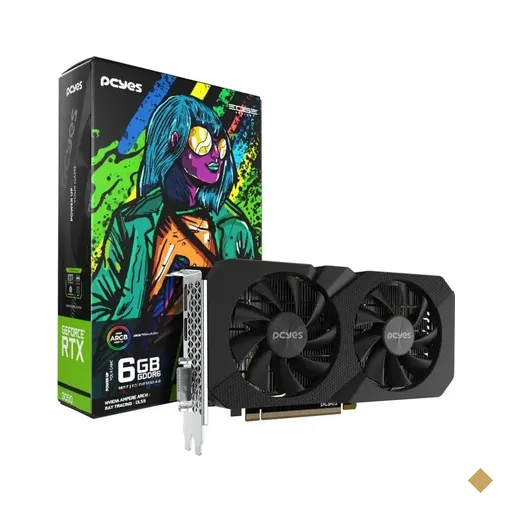 Placa de Vídeo PCYes GeForce RTX 3050 Edge 6GB GDDR6 PCI-E 4.0