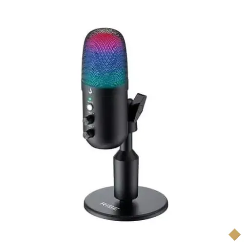 Microfone Gamer Rise Mode Elite 04, RGB, P3, USB-C, Preto