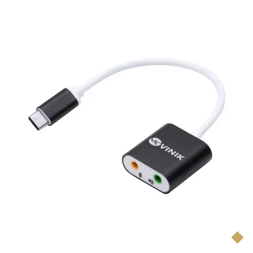 Cabo Adaptador P2 duas cias (F) X USB-C (M) para Áudio e Microfone