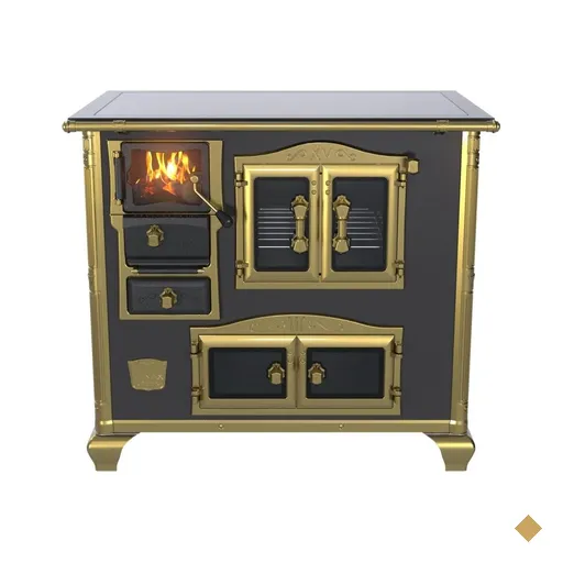 Fogao a Lenha Venax n 2 Princess Premium Preto Gold SD