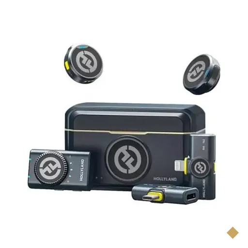 Microfone Lapela Hollyland Lark M2 Duo Combo, USB-C, Lightning e Camera - Preto