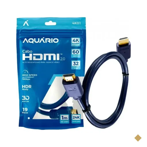 Cabo HDMI 2.0 Aquário 1m 4K 