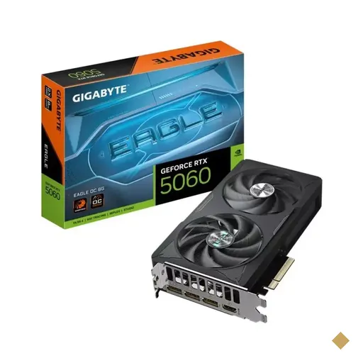 Placa de Vídeo Gigabyte GeForce RTX 5060 Eagle OC 8GB GDDR7 PCI-E 5.0	-…