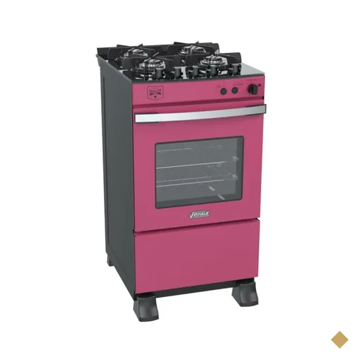 Fogao a Gas 4 Bocas Venax Gaudi Vetro Vitreo Pink 220V