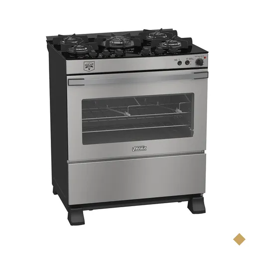 Fogao a Gas 5 Bocas Venax Gaudi Vetro Vitreo Inox 127V