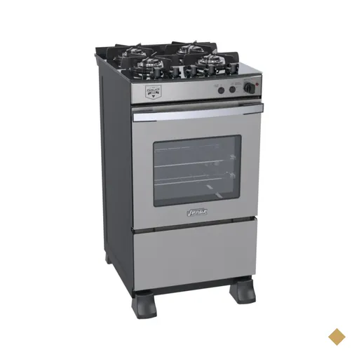 Fogao a Gas 4 Bocas Venax Gaudi Vetro Vitreo Inox 127V