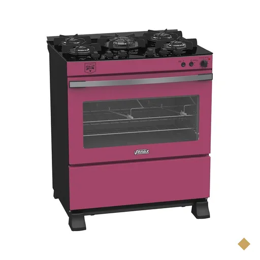 Fogao a Gas 5 Bocas Venax Gaudi Vetro Vitreo Pink 127V