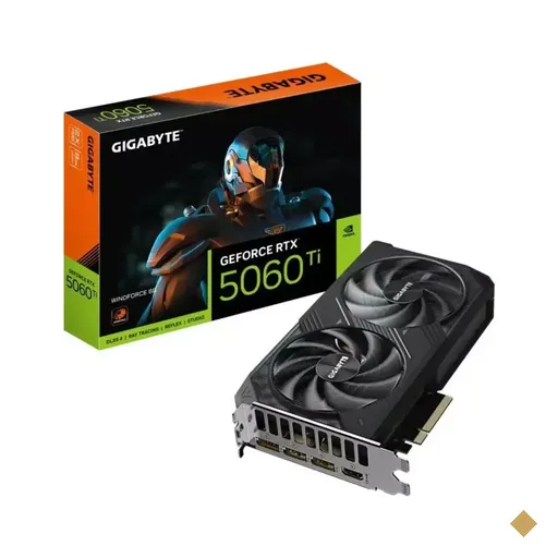 Placa de Vídeo Gigabyte GeForce RTX 5060TI WindForce 8GB GDDR7 PCI-E 5.0 x16 -…