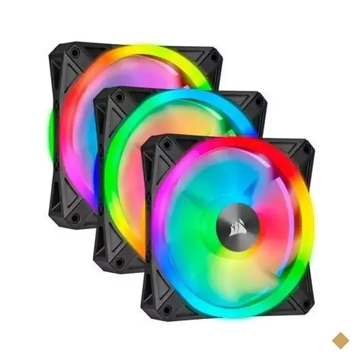 Kit Com 3 Ventoinhas Corsair QLSeries, 120mm, RGB, Preto