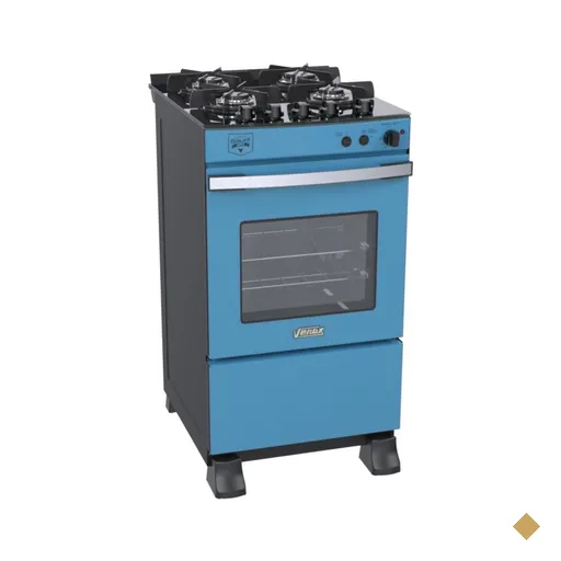 Fogao a Gas 4 Bocas Venax Gaudi Vetro Vitreo Azul 220V