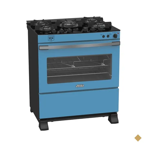 Fogao a Gas 5 Bocas Venax Gaudi Vetro Vitreo Azul 220V