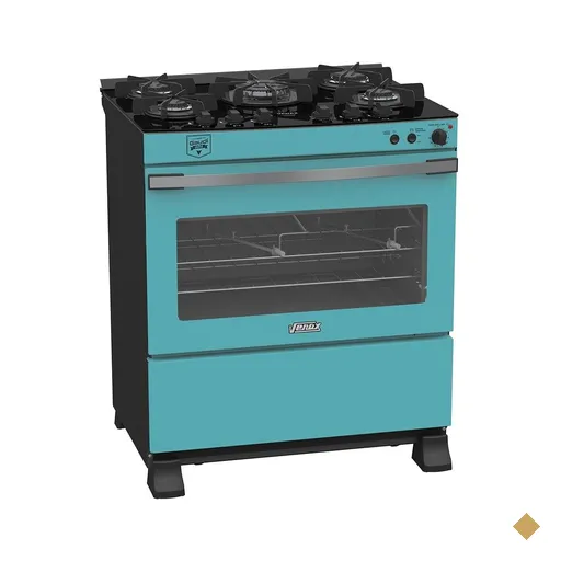 Fogao a Gas 5 Bocas Venax Gaudi Vetro Vitreo Verde 220V