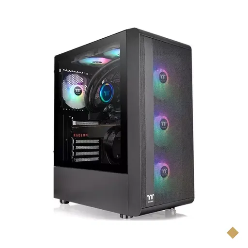 Gabinete Thermaltake S200 TG ARGB, 4 Fans 120mm RGB, com Fonte 650W 80PLUS, Mid…