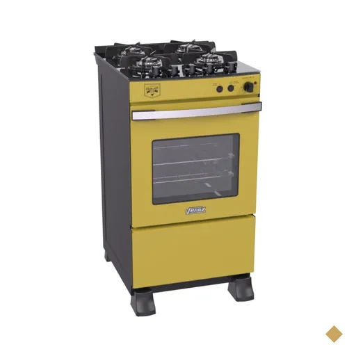 Fogao a Gas 4 Bocas Venax Gaudi Vetro Vitreo Amarelo 127V