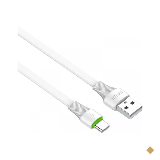 Cabo Conversor USB Tipo-C (M) x USB Tipo-A (M) 1m Branco - Kaidi