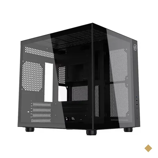 Gabinete Kalkan Midgard, Mid Tower, Lateral em Vidro, Micro-ATX, Preto