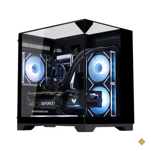 Gabinete K-Mex Aquário Visão Infinita Gamer CG-K3D3, Lateral e Frontal em…
